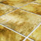 funlife 3D Vintage Mirror Effect Wall Panels, Rusty Faux Antique Mirror Tiles, Acrylic Kitchen Backsplash, Decorative Mirror Panels, Gold Brown Stone Square 6PCS