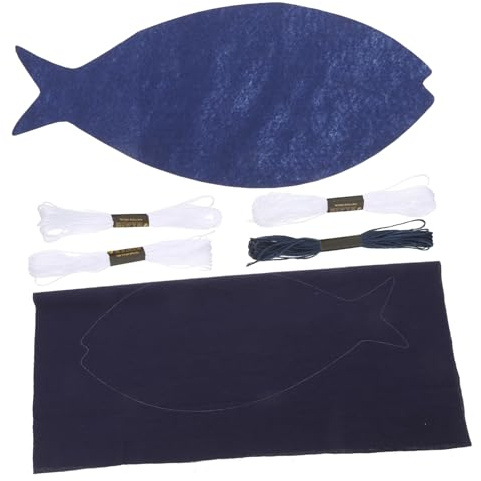 STOBOK Japanisches Handstickset Sashiko Teematten Satz mit Gewebe Nadeln und Detaillierter Vorlage Inkl Anleitung Traditionelles Japanisches Design für Erwachsene und Anfänger