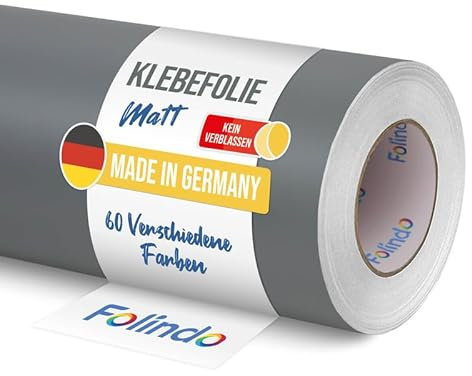 FOLINDO Möbelfolie selbstklebend 071 Grau Matt 5m x 63 cm - Klebefolie Möbel, Klebefolie Küche, Möbelfolie, Folie für Möbel, Möbelfolie selbstklebende Folie, Küchenfolie selbstklebend