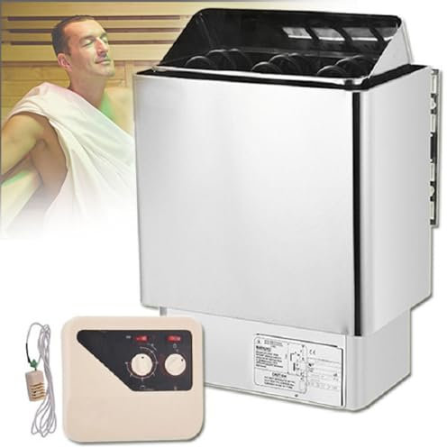 Calentador De Sauna Eléctrico, Horno De Sauna De Acero Inoxidable De 3-9Kw Con Control Externo, Caja De Sauna Para Baño Húmedo Y Seco, Equipo Para Sala De Sauna Para El Hogar, Hotel, Spa, Ducha,4.5KW