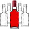 KADAX Botellas de cristal de 200 ml, 10 unidades, botellas vacías con tapón de rosca, pequeñas botellas de licor para rellenar, botellas de vino de cristal, botellas de licor (rojo, largas)
