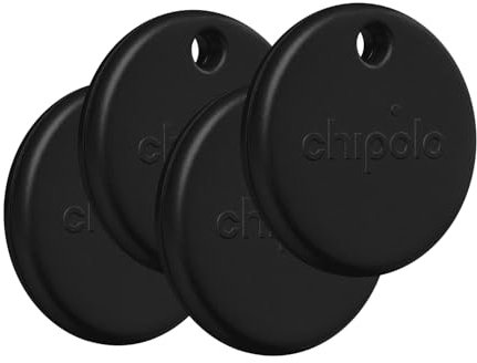 Chipolo POP Schlüsselfinder - Farbenfroher, kompatibler und lauter Bluetooth-Tracker mit Ruf Dein Handy an & Außer-Reichweite-Warnungen, kompatibel mit Apple Find My oder Find Hub von Google - 4 Pack