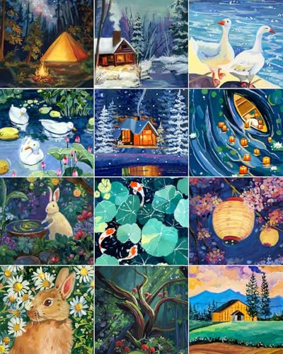 ARTDOT 12 Set 5D DIY Diamond Painting Erwachsene, Lizenziert Diamant Painting Bilder mit Zubehör für die Wanddeko zu Hause