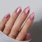 BTArtbox Press On Nails Short - Pink Cat Eye Almond False Nails with Glue for Women, Opaque Soft Gel Stick On Nails in 16 Sizes - 32 Fake Nail Kit, Dreamy