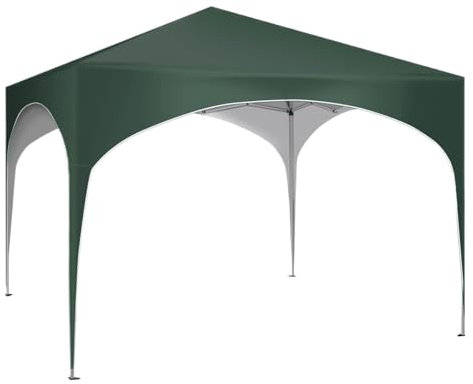 SRKATI Auvents pour Voitures Pavillon de Jardin escamotable 3x3 m avec Toit Semi-Circulaire pour extérieur, Tente de réception étanche et Pliable Garage carport(Green)