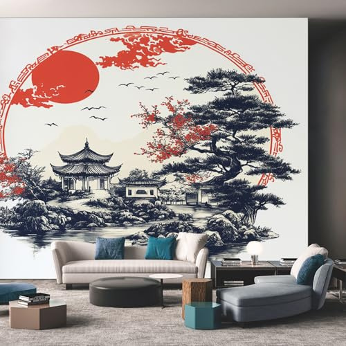 Generisch Tapete Fototapete Japanischer 100 x 70 cm Vliestapete Wandbild Fototapeten, Vlies Tapeten Wandtapete Schlafzimmer, Wohnzimmer, TV Hintergrund Wand Moderne Wanddeko poi73