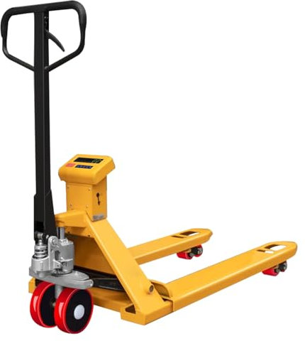 ATAPNLNMTZ Transpalette avec Balance, Chariot Élévateur Manuel, Capacité 3000 Kg, Transpalette Manuel Idéal pour Entrepôts Industriels, Structure en Acier Inoxydable(21.6x62.2x47.6in/55x158x121cm)