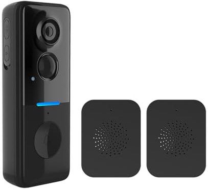 kesurpae Campanello senza fili impermeabile 4G Wi-Fi, campanello con videocamera, videocitofono, batteria a lunga durata 2.4G Wi-Fi