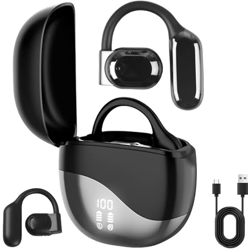 Ai ÜBersetzer KopfhöRer, 2025 Neu Kabellose Bluetooth Übersetzungs-Kopfhörer mit 144 SprachüBersetzer, Echtzeit Translation Earbuds für Reisen und Sprachenlernen(Schwarz)