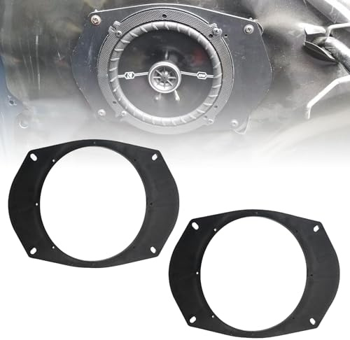 RULLINE 6x9 to 6.5 Inch Door Speaker Adapter Plates, Universal Speaker Conversion Kit Compatible with Select 1989–2014 Jeep Dodge Chrysler GMC Vehicles ABS Plastic Mounting Brackets