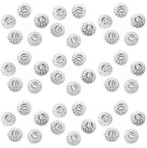 SOLUSTRE 100 Stück Teiliges Kunststoff Weihnachtskugeln Kappen Silber DIY Christbaumschmuck Zubehör Langlebig Robust für Weihnachtsdeko und Festliche Bastelideen