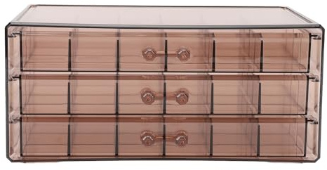 NDiyueAa Schmuckschatulle, elegant, großes Fassungsvermögen, Acryl, transparenter Organizer für Ohrringe, Halsketten, Armbänder (Dunkelbraun)
