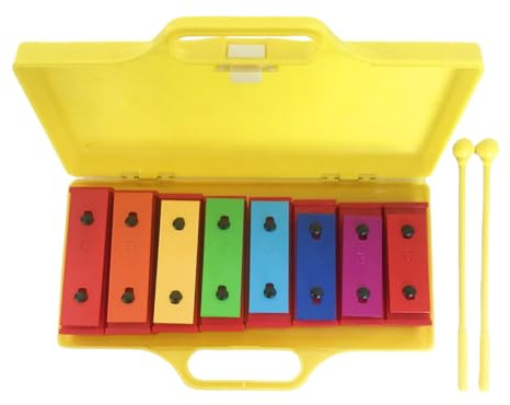 Xylophon Musikinstrument Metalltasten Percussion Spielzeug | Diatonische Bunte Resonatorglocken Xylophon für Kleinkinder Jugendliche und Mädchen Vorschule Schule Zuhause Auftritt