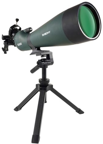 Svbony SV28 - Cannocchiale da 25-75 x 100 mm, con treppiede e adattatore per smartphone a 3 assi, HD BAK4 FMC, cannocchiale con custodia per il trasporto, per tiro al bersaglio, birdwatching e