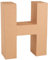 Glorex 6 2029 108 - Papp - Buchstabe H, Buchstabe aus brauner Pappe, ca. 17,5 X 5,5 cm groß, zum bemalen und bekleben, für Serviettentechnik und Décopatch, ideal als Dekoration