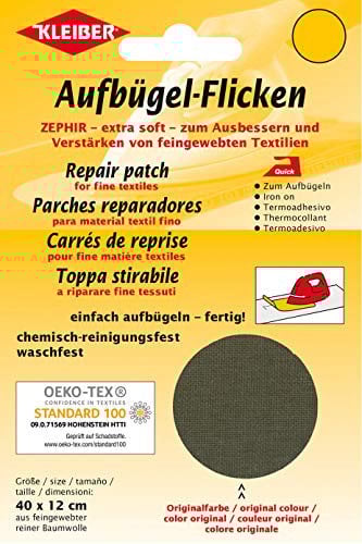 Kleiber + Co.GmbH Aufbügel-Flicken Zephir, Khaki, ca. 40 cm x 12 cm