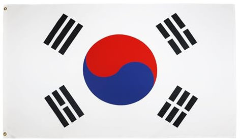 AZ FLAG - Bandera Corea Del Sur - 150x90 cm - Bandera Surcoreana 100% Poliéster ligero Con Ojales de Metal integrados - 80g