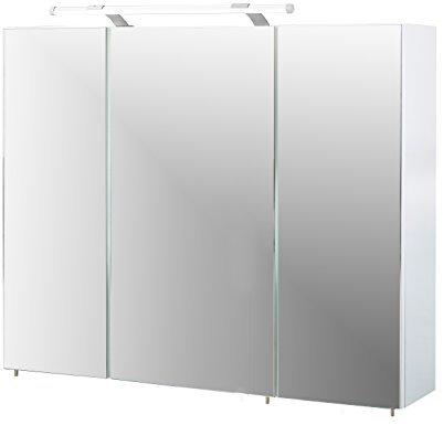 Schildmeyer Spiegelschrank 132250, melaminharzbeschichtete Spanplatte, weiß, 90 x 16 x 75 cm