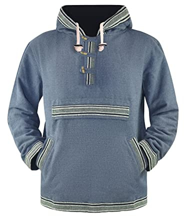 virblatt - Damen & Herren Baja Hoodie | Baumwolle | Vintage Kapuzenpullover Herren Hippie Pullover Ethno Sweatshirt Goa
