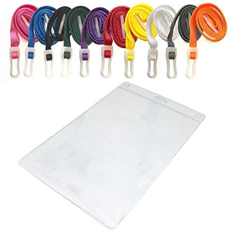 PCL Media ltd Pochette en plastique noir avec clip A6 et porte-badge transparent pour carte d'identité, porte-badge, porte-nom, poche A6, taille A6, 152 x 108 mm