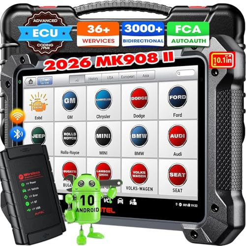 Autel MaxiCOM MK908 II Diagnosegerät Auto: Ab Ver. 2026 von MS906 PRO MP900BT MS906BT & MK908, 38+ Dienste wie Elite 2 PRO, MK908P II & MS908S Pro II, 3K+ Aktive Tests, OE All Sys, Auto Scan 2.0, OS10