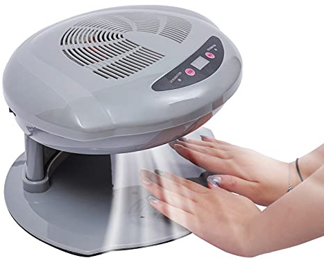 WUPYI Professional Nail Dryer, 400W Air Nail Fan Blower Dryer Machine Auto Induction Warm and Cool Wind, Professional Air Nail Fan Manicure Tool with Sensor, for Fingernail & Toenail Curing, Silver