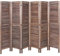 Mendler Paravent HWC-G30, Trennwand Sichtschutz Raumteiler, Shabby-Look 170x240cm - braun