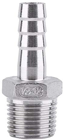 Connettore Portagomma in Acciaio Inossidabile, Raccordo Filettato maschio in Acciaio Inox SS304 per Tubo Raccordo Portagomma BSP 1/8 ~ 3/4(1/2 * 12mm)