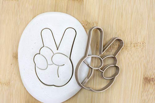 Handzeichen Peace cookie cutter Fondant Keksstempel/Ausstechform keksausstecher PLA ca.8cm