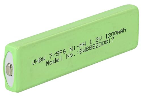vhbw Akkuzelle kompatibel mit Sony NH10WM, NH-10WM, NH14WM CD Player (1100mAh, 1,2V, NiMH), Akku 7/5F6, Button Top