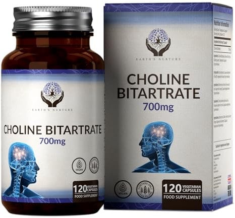 EN Choline | High Strength Coline Supplement | 120 Capsules - 700mg Choline Bitartrate per Serving | Non-GMO, Gluten & Allergen Free | Manufactured in The UK