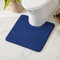 MIULEE Badematte Memoryschaum Badezimmerteppich Wasserabsorbierend Badteppich Toilette mit Ausschnitt Badvorleger rutschfest Waschbar für Toilette 50x50cm Dunkelblau