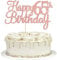 Gyufise 3Pcs Happy 65th Birthday Cake Topper Glitter 65th Birthday Cake Pick Cheers to 65 Years Old Sixty-five Fabulous Cake Decorations for 65th Birthday Theme Party Supplies Rose Gold