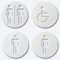 Aseos Señales para Puertas Cartel Señalización para Baños WC Mujer Hombre Discapacitado Aseos Privado (Pack 4, Blanco)