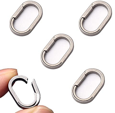 Click Titanium Quick Release Keychain, Fiudiry abnehmbarer Schlüsselring Easy Lock EDC Keychain, mehrere können verbunden werden, um ein Armband Halskette Keychain bilden