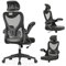 Silla de oficina ergonómica con soporte lumbar, reposabrazos y reposacabezas ajustables, silla de ordenador giratoria con respaldo alto, cómoda, para oficina en casa, negra