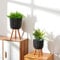 Paco Home Blumentopf Übertopf Natur Rattan Set mit Folieneinsatz Pflanzentopf Auslaufsicher Groß für Zimmerpflanzen, Farbe:Schwarz, Sets:2pcs Set/Design 3