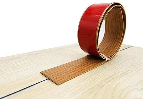 Übergangsleiste Selbstklebend, PVC Bodenleiste, Selbstklebende Boden und Tür-Übergangsstreifen, Ungelochte Abdeckleiste für Fliesen, Holz, Laminat (Gelbe Eiche Holzmaserung, 2m X 4cm)