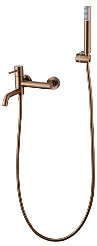 Imex BDM039-4ORC Mischbatterie für Badewanne und Dusche, Serie Monza, Roségold, gebürstet