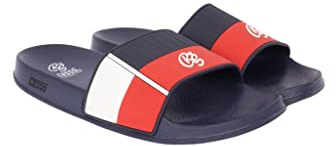 Crosshatch Men's VENTAMOORE EasySlide Sliders Pool & Beach Slippers (Size- 7-Navy/Red)