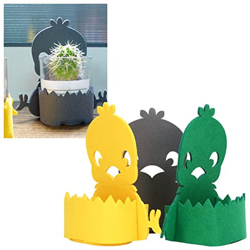 Coprivaso per Piante, 3 Pezzi Copertura Decorativa per Vaso di Fiori Carino, Copertura per Vaso per Piante da Interno Per Piante da Interno Decorazione per Fioriera in Tessuto