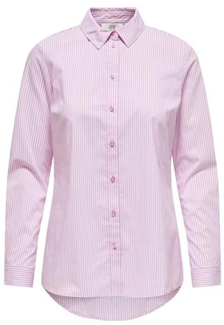 JdY Mio L/S Shirt WVN Noos Chemise, Rose/Rayures : Petites Rayures Blanches, 38 Femme