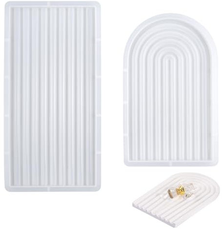 MytaYt Regenbogenbrücken Silikonform Tablett unregelmäßige Form Silikonform Teller 2er-Pack DIY Gießform Silikon Geeignet für Heimdekorationen, Schmuckaufsät, Zekleine dekorative Ornamente
