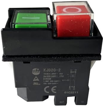 KJD20-2 KEDU Ponceuse à Bande et Scie à Ruban Interrupteur électromagnétique étanche 4 Broches, Noir