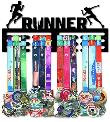 Resama Runner Medaille Aufhänger Halter Display Rack für Auszeichnungen Personalisierte Sport Thema Rennen Band Halter Wand-Medaille Aufhänger Display für Männer Junge Mädchen Kid