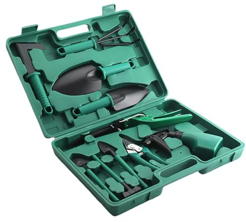 10PCS Gardening Tools Set, Gardening Tools Set with Carrying Case,Gardening Hand Tools, Ergonomic Hand Tool Gardening Gifts for Men/Women/Gardener