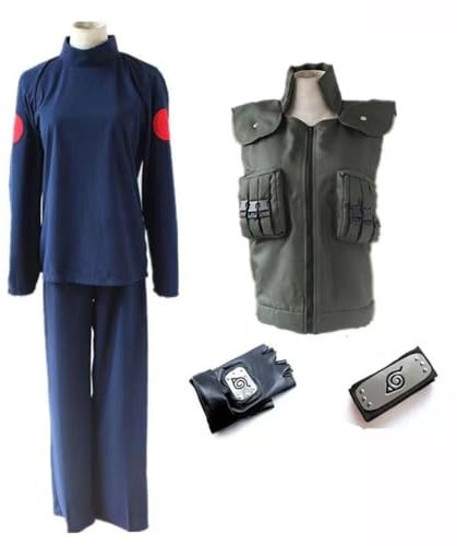 TAOYNJ Cosplay Kostüm von Kakashi Hatake | Ninja Uniform mit Weste (XXL)