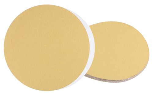 Kozelo 10pcs PSA Sanding Discs - [8 Inch x 120 Grit] Non-Hole Self Adhesive Sticky-Back Gold Sandpaper Discs for Automotive Car Paint Use, Aluminum Oxide, Zirconia, Round