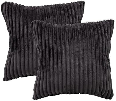 ZOLLNER Kopfkissenbezug mit Reißverschluss 2-teilig 100% Polyester, 40x40 cm, Schwarz