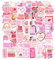 GEEHUA 60 Stück Bookish Sticker Set, Wasserfeste Kawaii Rosa Aufkleber Deko Buch Lesen Vintage Aufkleber ästhetische Aufkleber Vinyl Aufkleber für Skateboard Scrapbooking Tagebuch Laptop